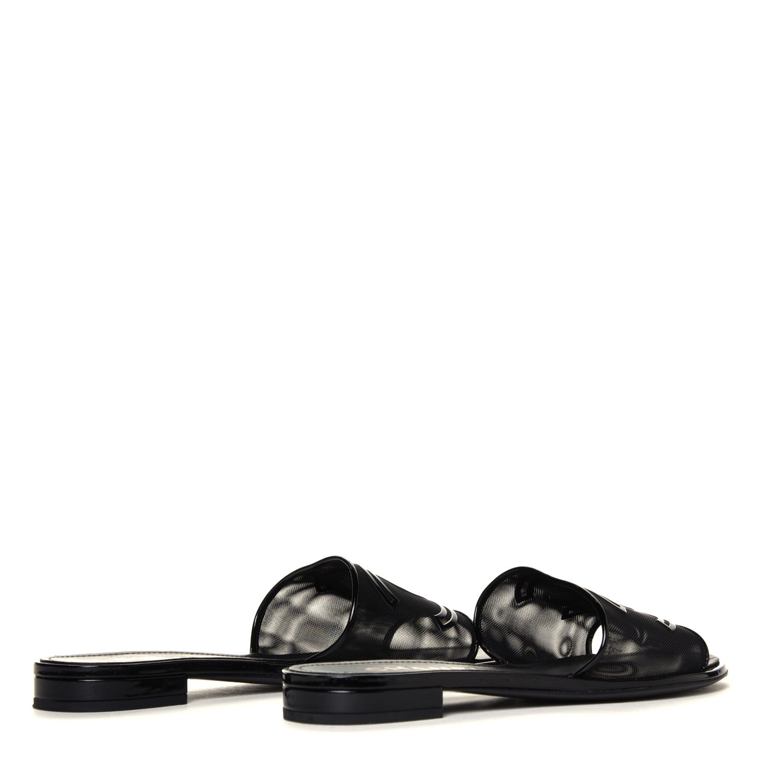 Chanel Mesh Patent Calfskin CC Mules 39 Black 8 of 16