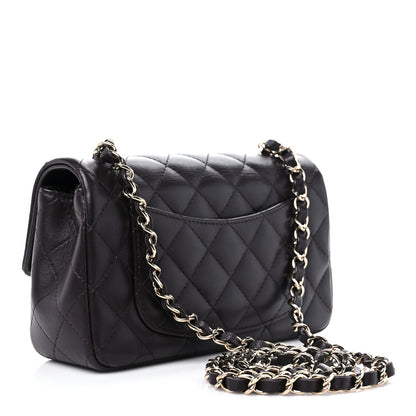 Chanel Lambskin Quilted Mini Rectangular Flap Dark Brown 3 of 11