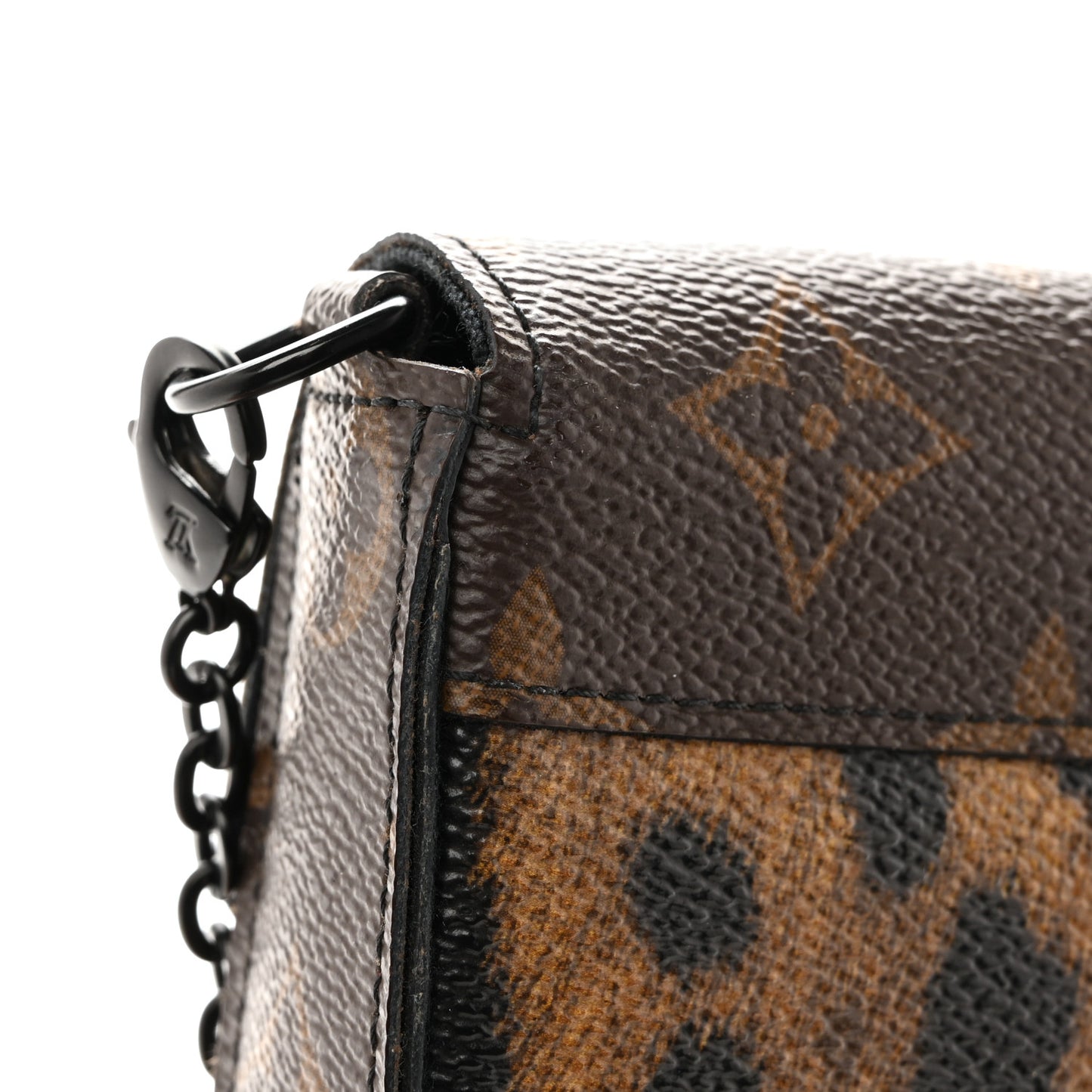 Monogram Animal Print Pochette Felicie Chain Wallet
