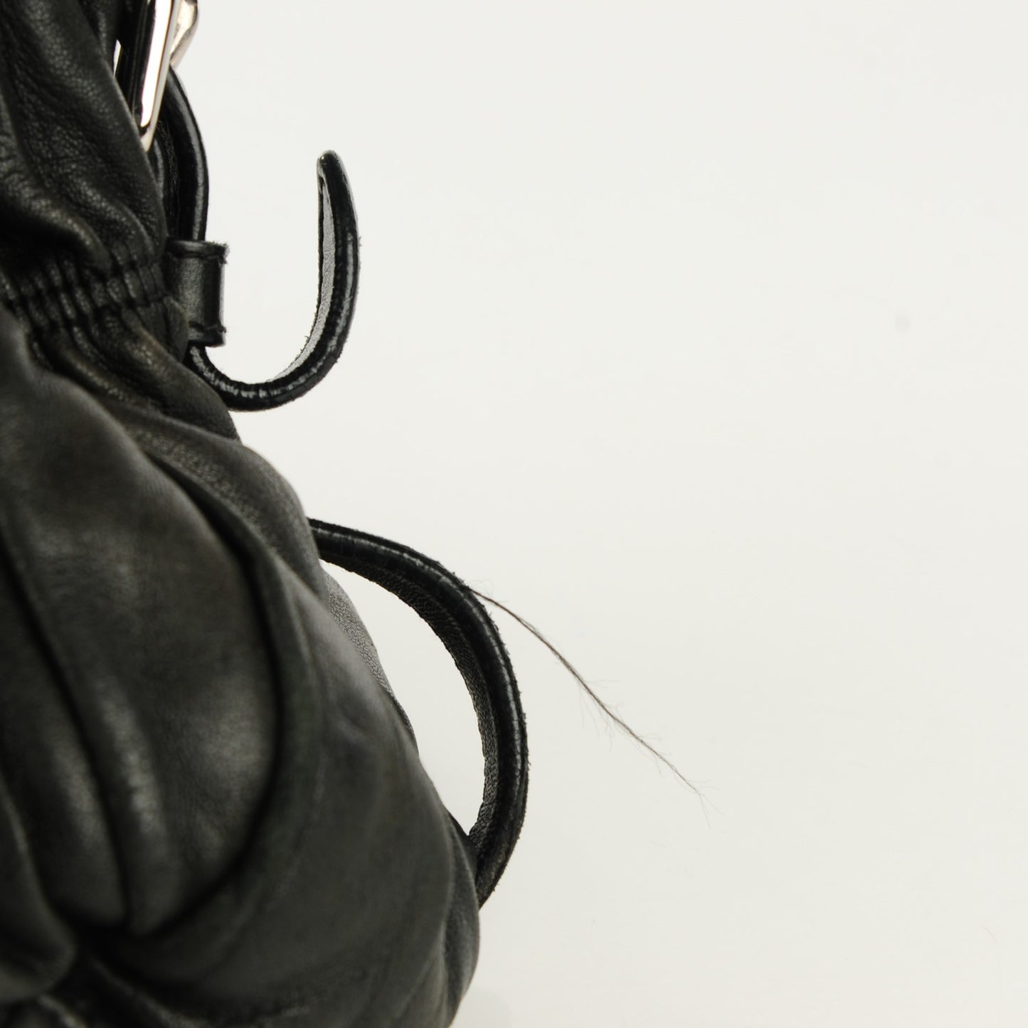 Nappa Gaufre Shoulder Bag Nero Black