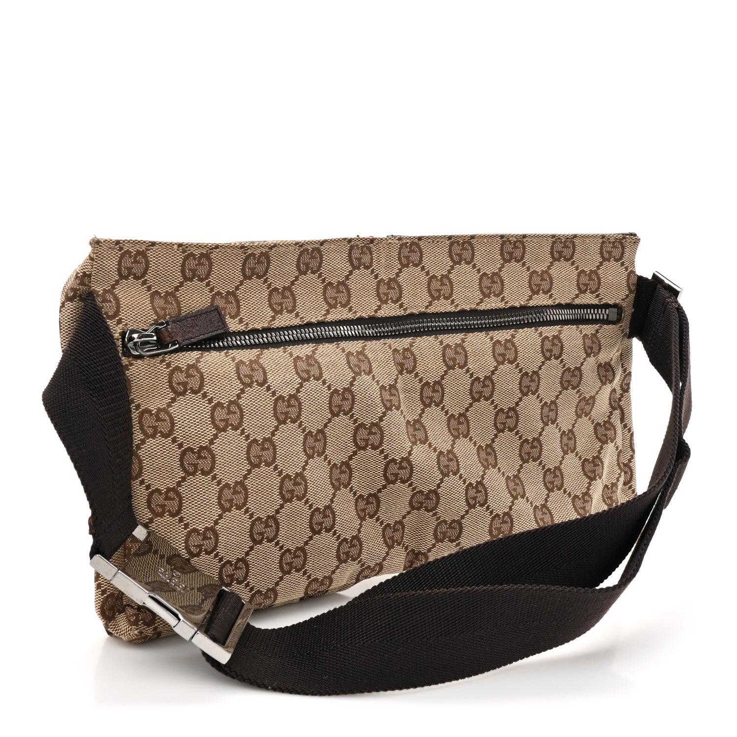 Gucci GG Monogram Double Pocket Belt Bag Dark Brown 3 of 12
