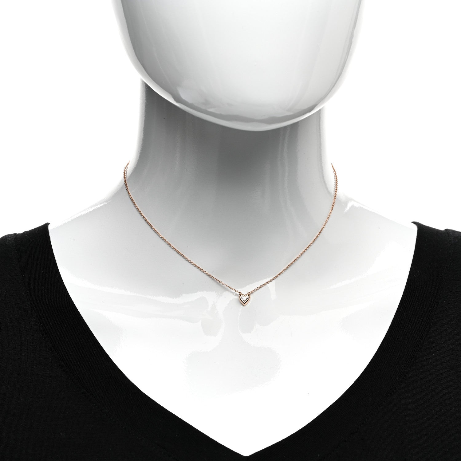 Tiffany 18K Rose Gold Diamond .17ct Elsa Peretti Diamonds by the Yard Heart Pendant Necklace 2 of 5