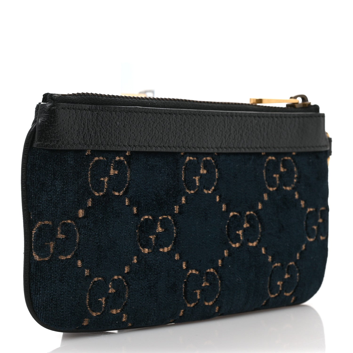 Gucci Velvet GG Monogram Textured Calfskin Web Smartphone Case Blue Beige Black 2 of 8