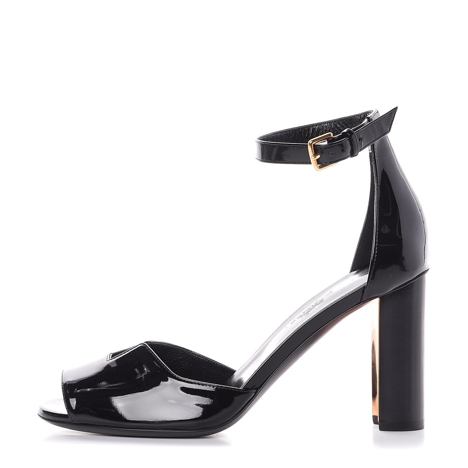 Hermes Patent Calfskin Madison 90 Sandals 37.5 Black 1 of 9