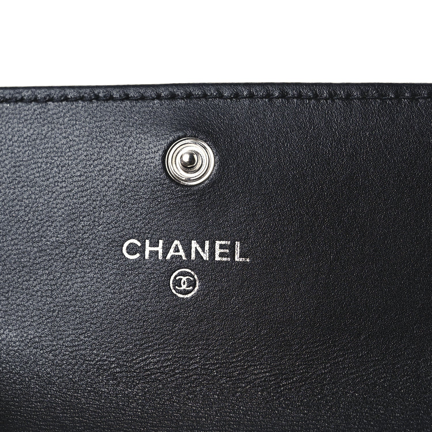 Chanel Lambskin Quilted Flap Baguette Crystal Card Holder Wallet Black 4 of 6