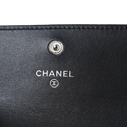 Chanel Lambskin Quilted Flap Baguette Crystal Card Holder Wallet Black 4 of 6