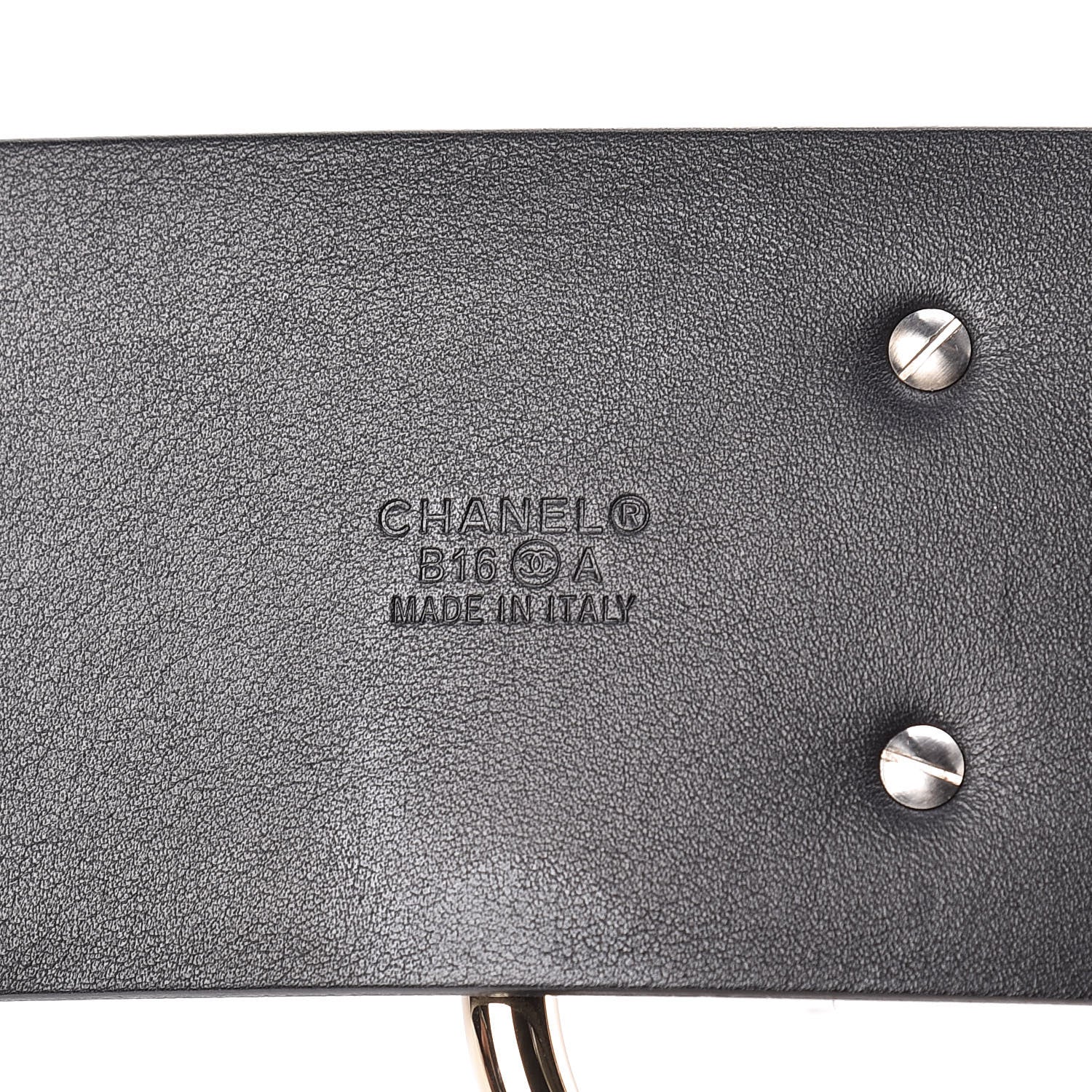 Chanel Lambskin Suede Crystal Ring CC Belt 90 36 Black 4 of 9