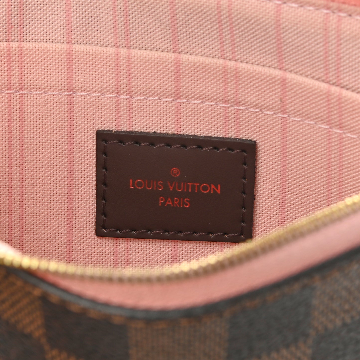Damier Ebene Neverfull MM GM Pochette Rose Ballerine