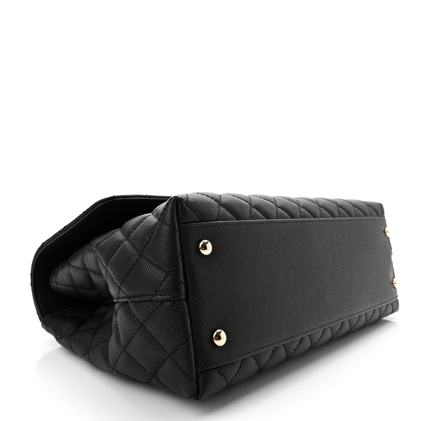 Caviar Quilted Medium Coco Handle Flap Black