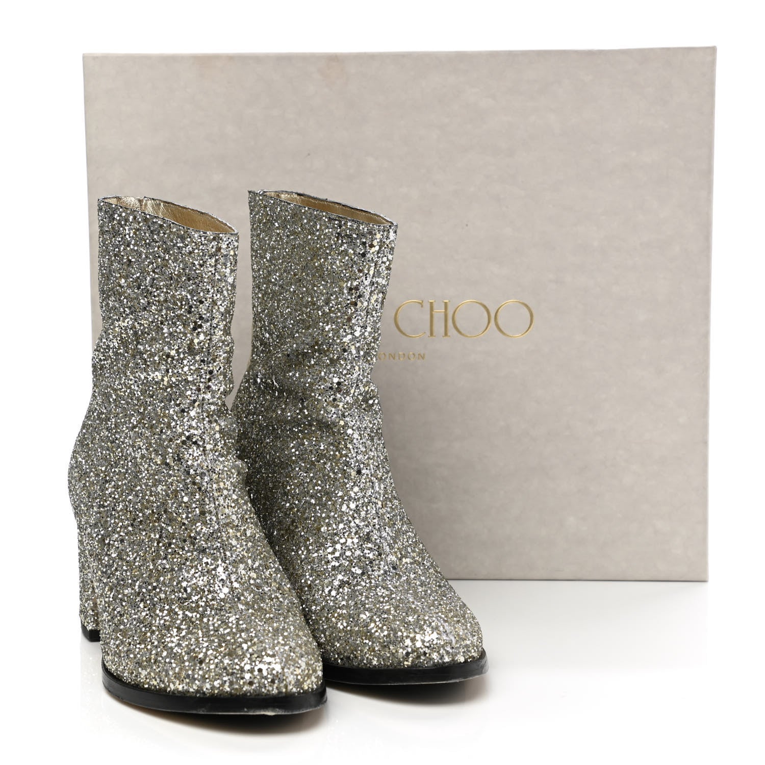 Jimmy Choo Glitter Easton Ankle Boots 39 Chai 11 of 11