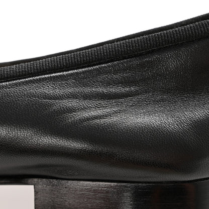 Chanel Lambskin Patent Cap Toe CC Ballerina Flats 37.5 Black 9 of 11