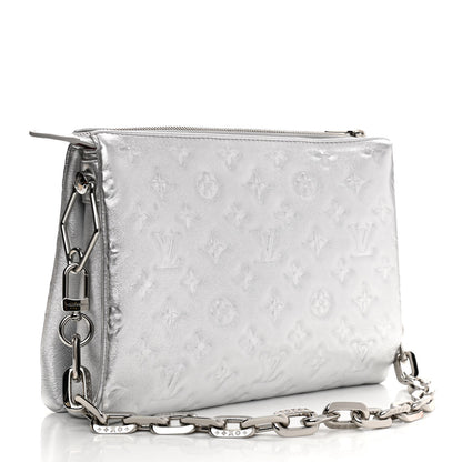 Louis Vuitton Metallic Lambskin Embossed Monogram Coussin PM Silver 2 of 10