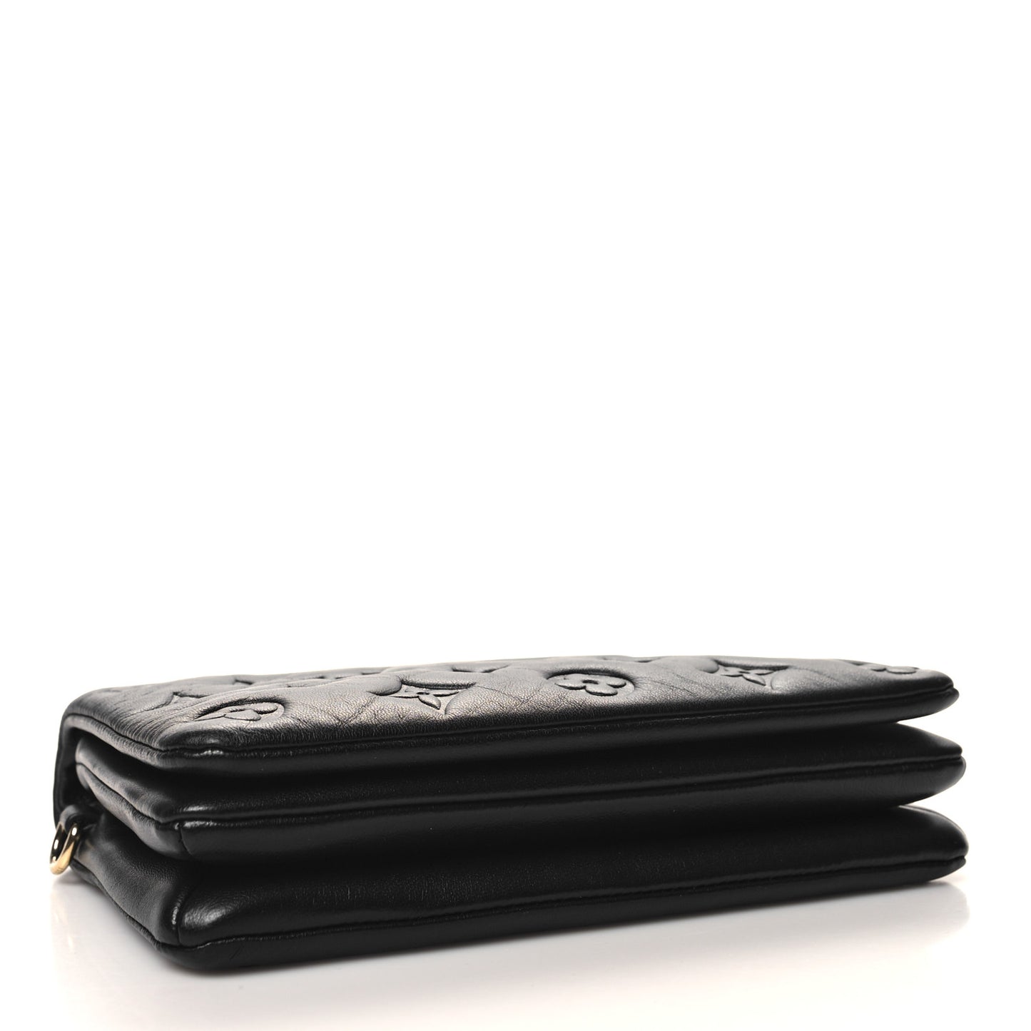 Lambskin Embossed Monogram Pochette Coussin Black
