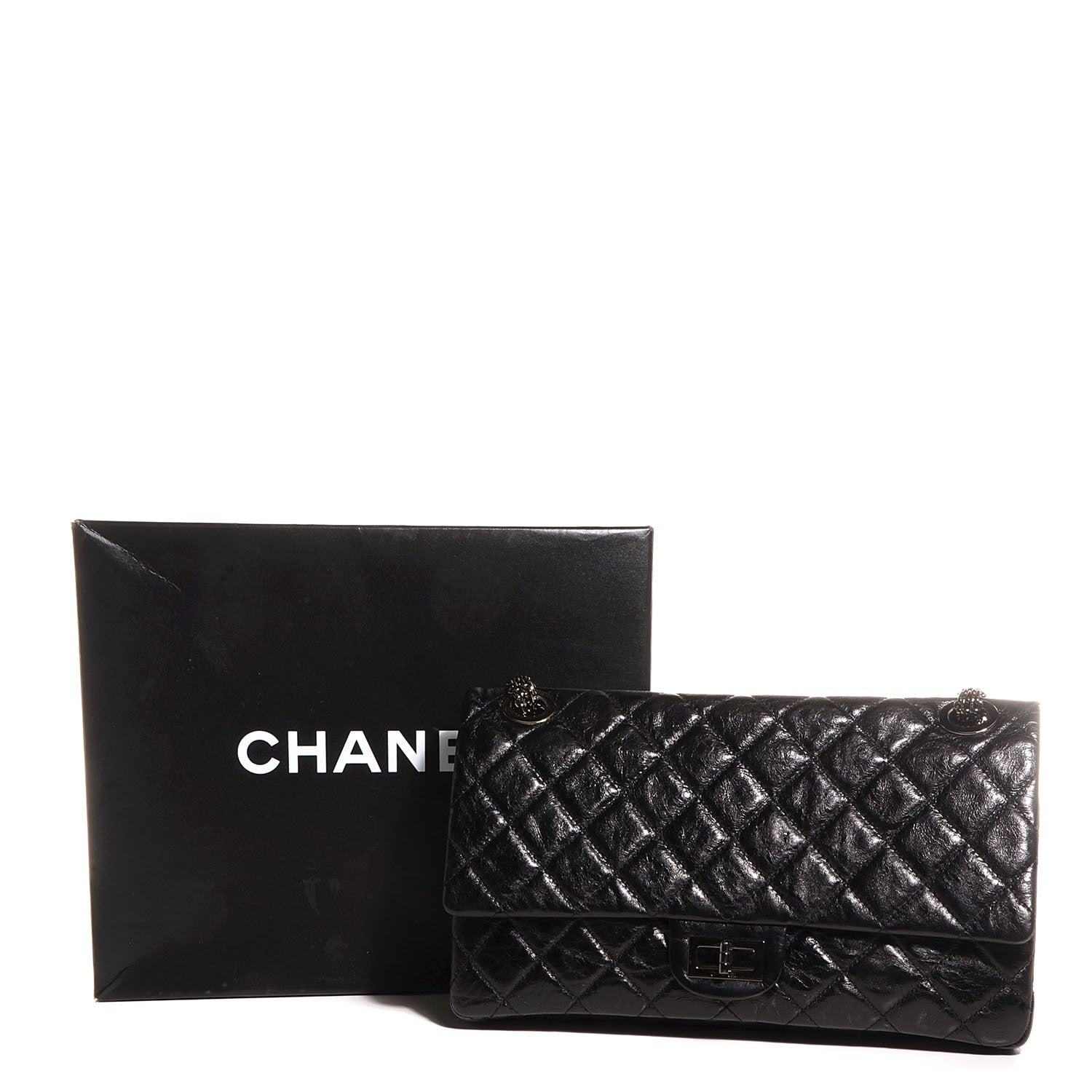 Chanel Glazed Calfskin 2.55 Reissue 227 Flap Black 9 of 9
