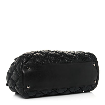 Chanel Calfskin Bubble Quilt Bowler Black 4 of 16