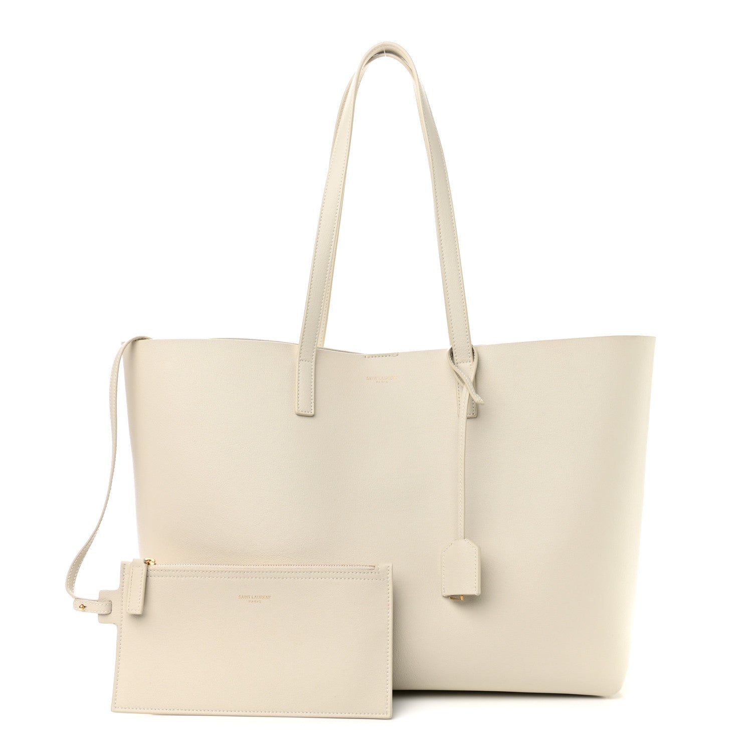 Saint Laurent Calfskin Large Shopping Tote Porcellana 1 of 12