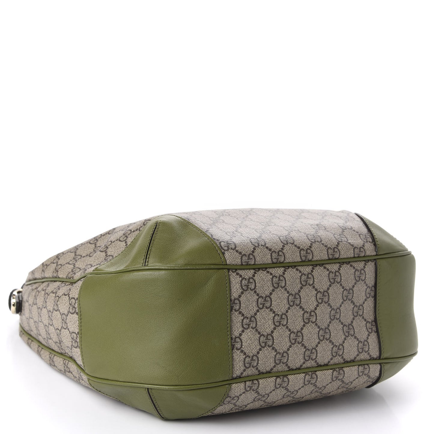 GG Supreme Monogram Margaux Calfskin Medium Nice Hobo Beige Ebony Green
