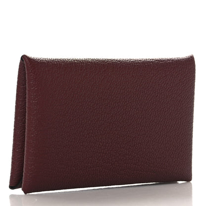 Hermes Chevre Mysore Calvi Card Case Rouge H 3 of 7