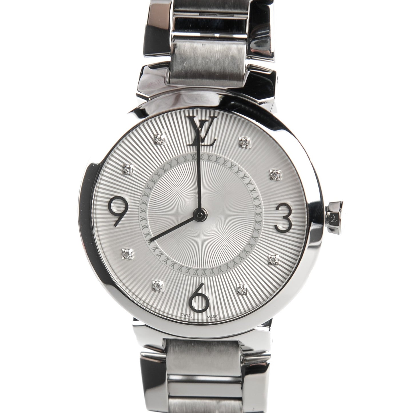 Stainless Steel Diamond 28mm Tambour Quartz Watch