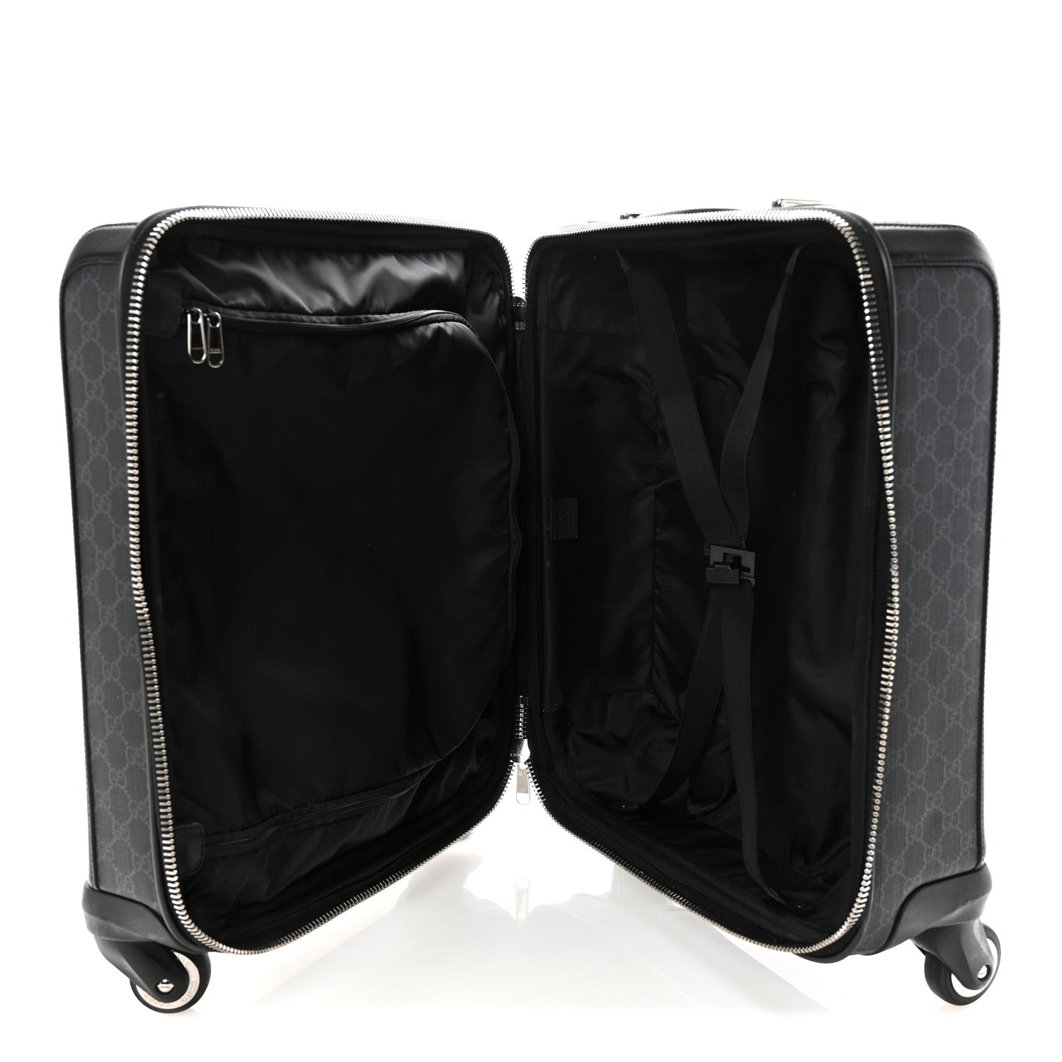 Gucci GG Supreme Monogram Gran Turismo Suitcase Black Grey 4 of 9