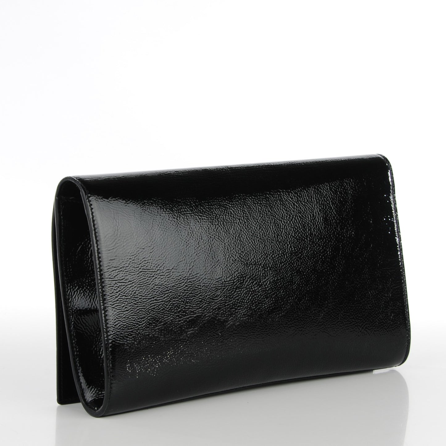 Textured Patent Monogram Large Belle De Jour Clutch Black