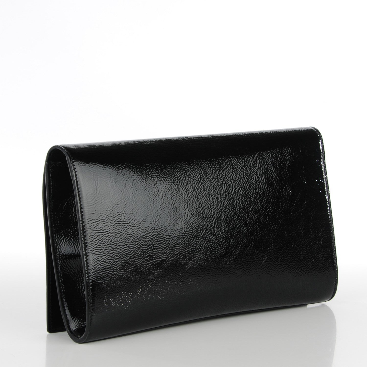 Saint Laurent Textured Patent Monogram Large Belle De Jour Clutch Black 3 of 7