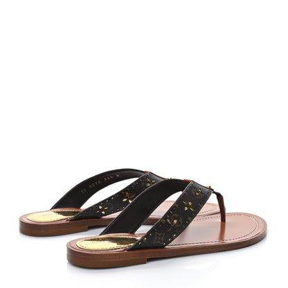 Louis Vuitton Monogram Sunny Flat Thong Sandals 36.5 Brown 4 of 8