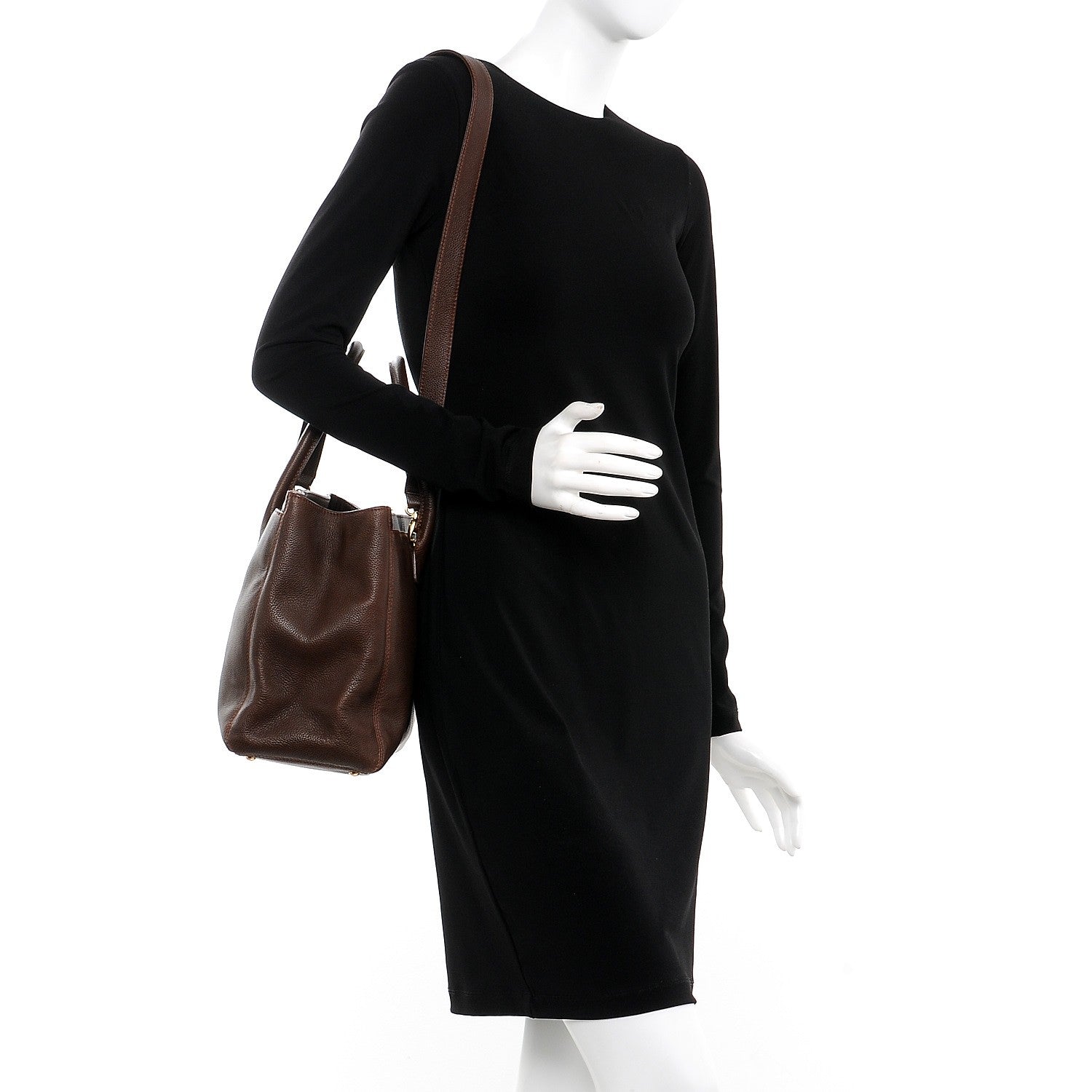 Chanel Calfskin Cerf Executive Shopper Tote Brown 2 of 8