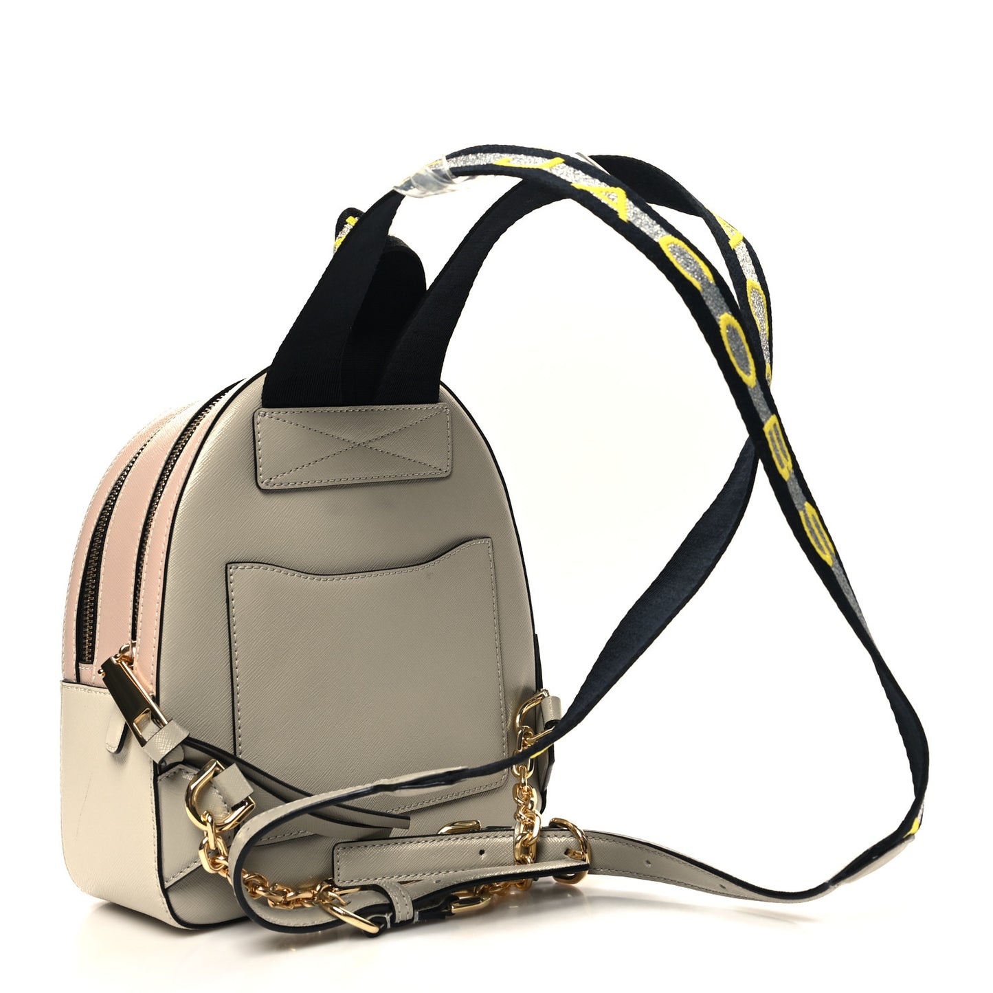 Saffiano Mini Snapshot Backpack Beige Multicolor