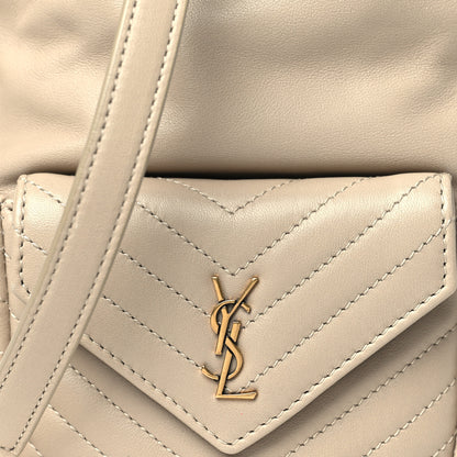 Saint Laurent Lambskin Matelasse Monogram Joe Nano Bucket Bag Beige 8 of 11