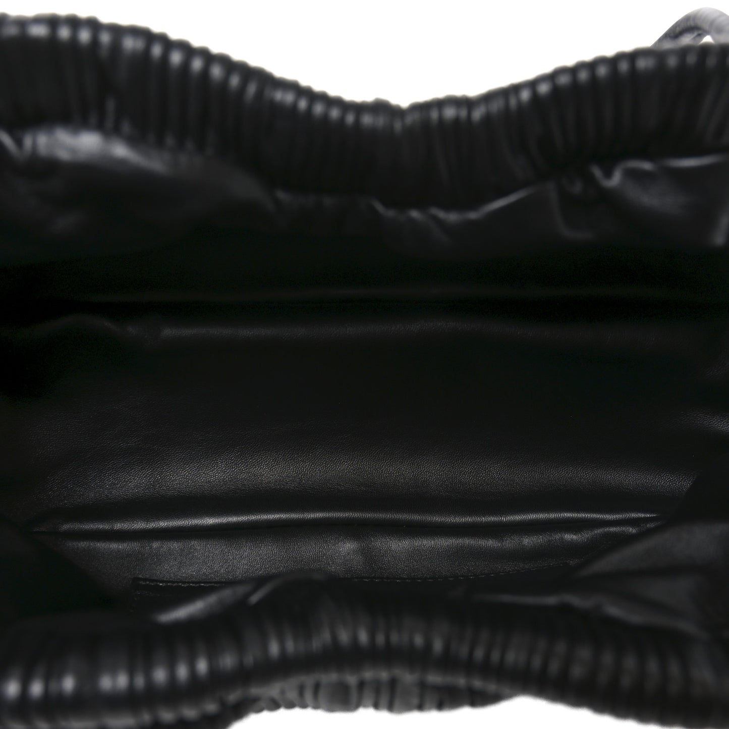 Lambskin Pleated Cloud Oversized Clutch Black