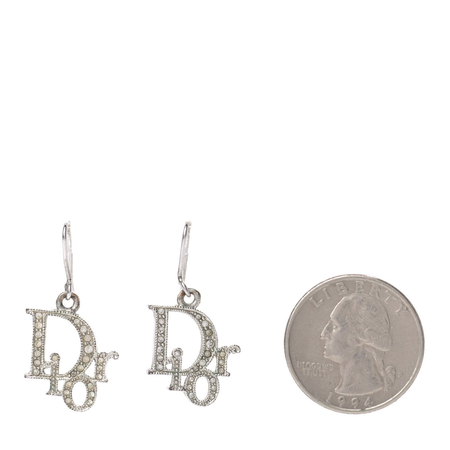 Crystal Logo Earrings Silver