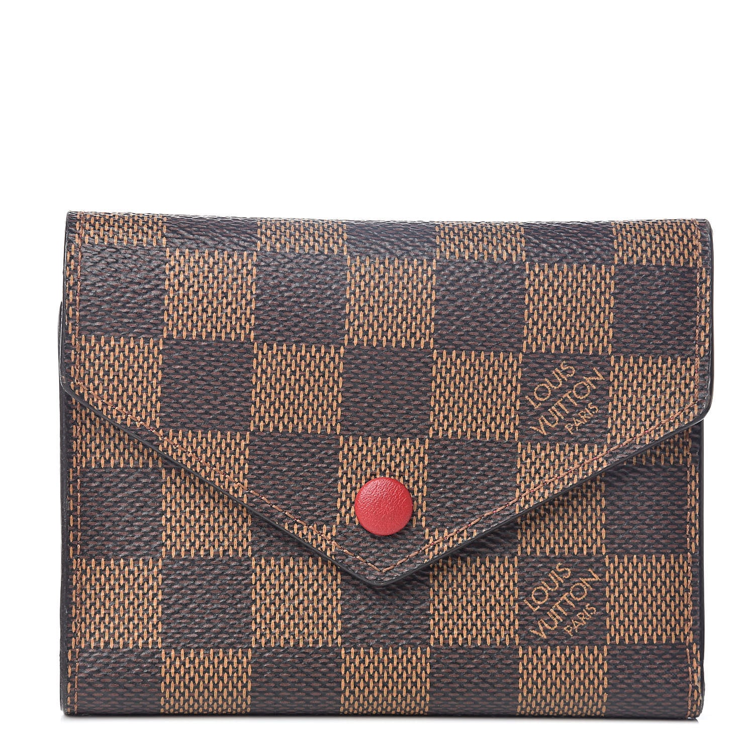 Louis Vuitton Damier Ebene Victorine Wallet Red 1 of 7