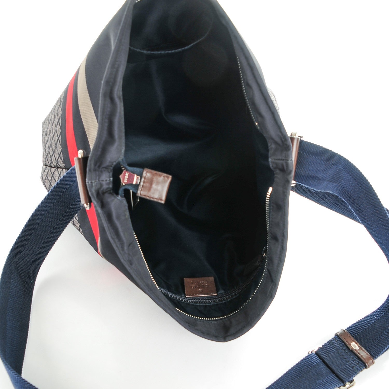 Gucci Nylon Diamante Medium Flat Messenger Bag Navy 5 of 7