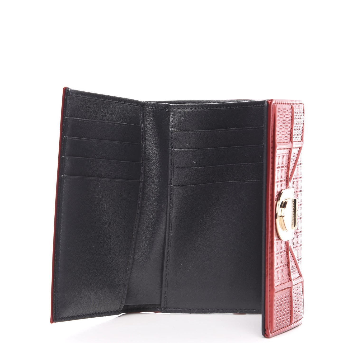 Metallic Patent Micro-Cannage Diorama Elancee Wallet Metal Rusty
