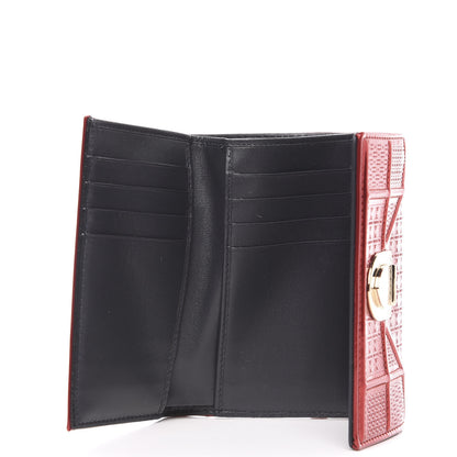 Christian Dior Metallic Patent Micro-Cannage Diorama Elancee Wallet Metal Rusty 5 of 7