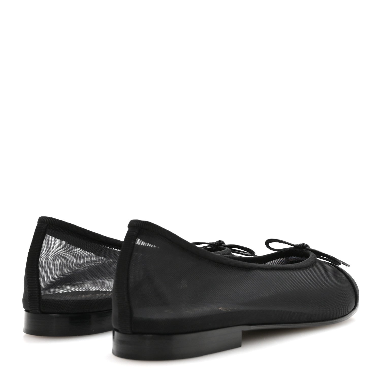 Chanel Mesh Grosgrain Cap Toe CC Ballerina Flats 39.5 Black 5 of 8