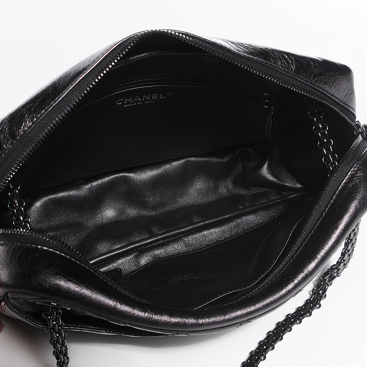 Chanel Metallic Aged Calfskin Quilted Medium Reissue Camera Case Black 5 of 8