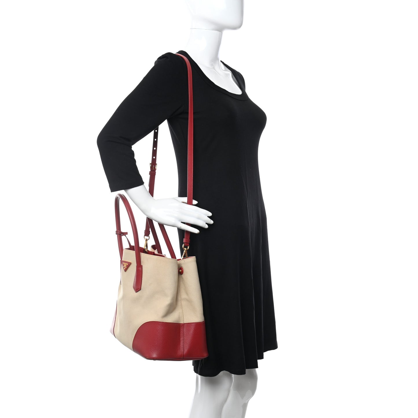 Canapa Saffiano Large Double Bag Corda Fuoco