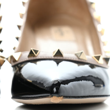 Valentino Garavani Patent Rockstud 70mm Wedges 37 Black Poudre 12 of 13