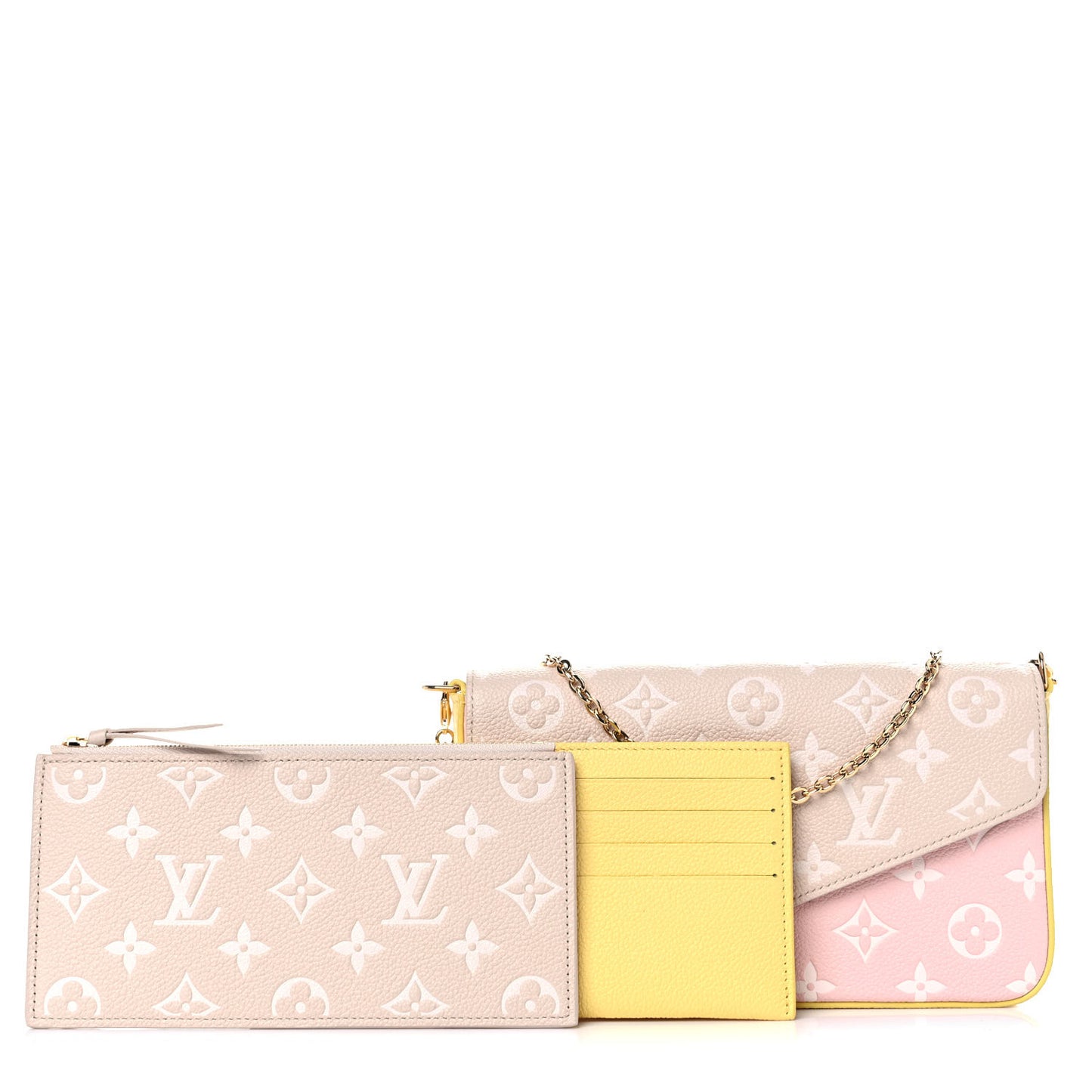 Empreinte Spring in the City Felicie Pochette Chain Wallet Pink Beige Yellow