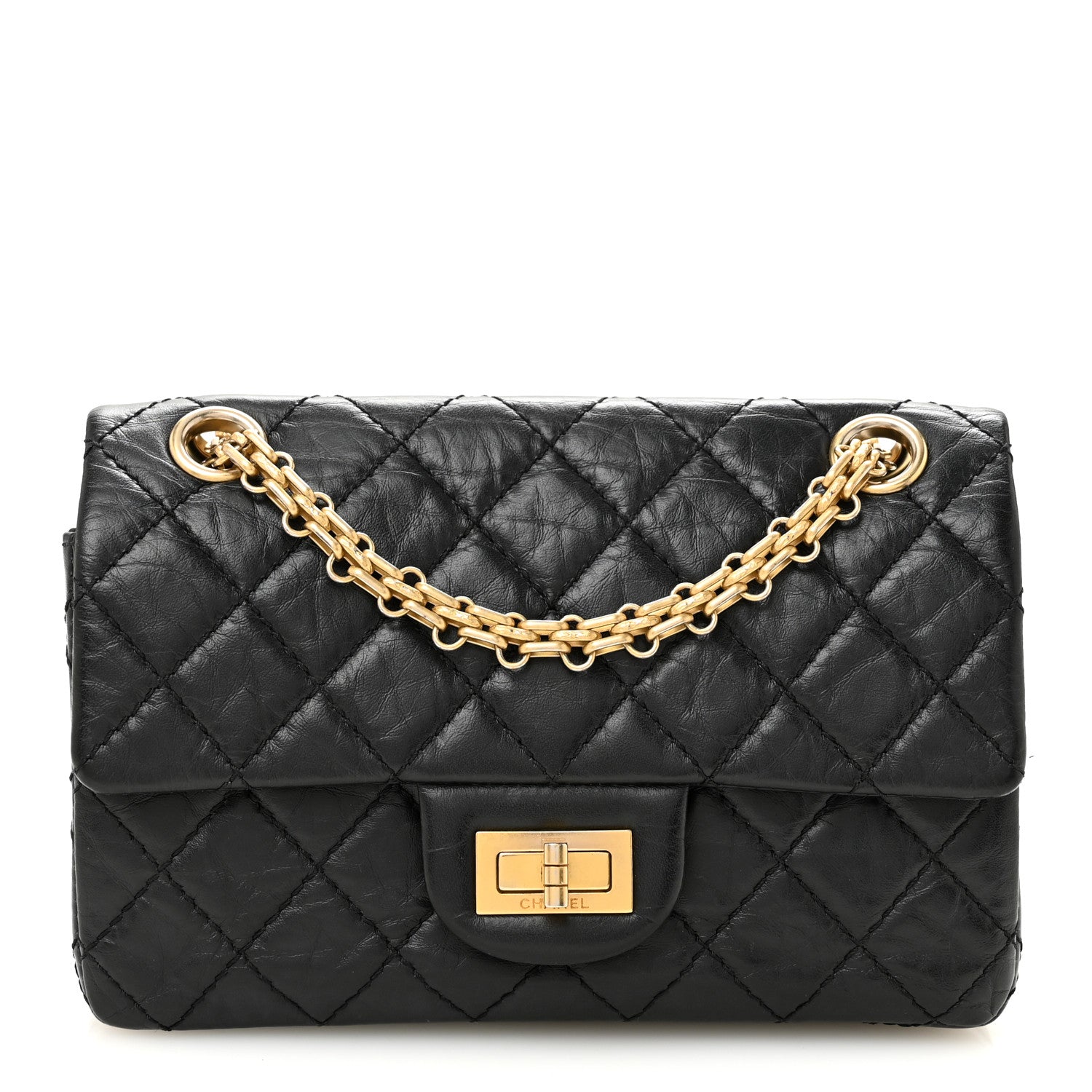 Chanel Aged Calfskin Quilted 2.55 Reissue Mini Flap Black 1 of 12