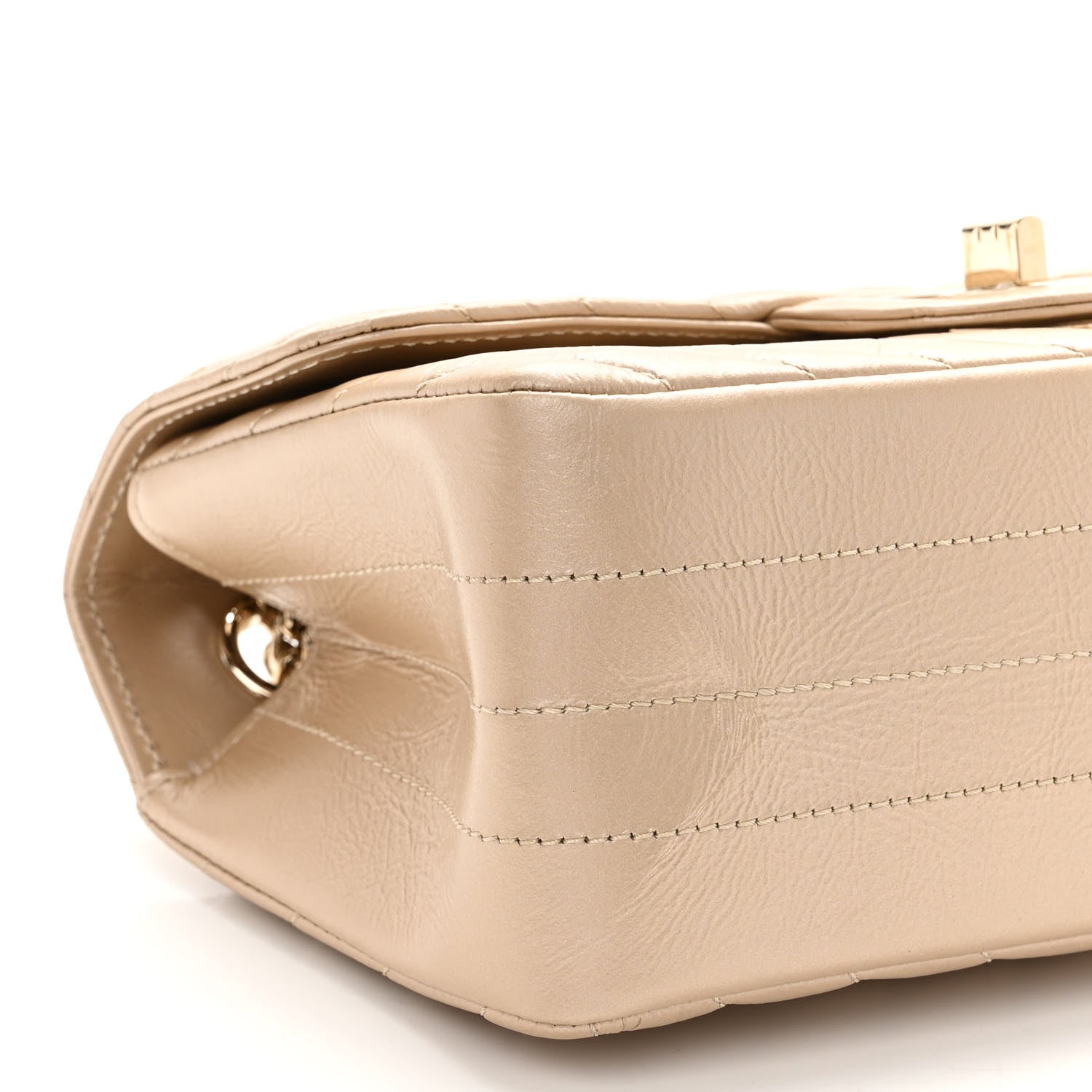 Chanel Metallic Aged Calfskin Chevron Quilted 2.55 Reissue Mini Flap Gold 9 of 10