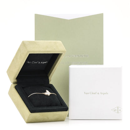 Van Cleef & Arpels 18K Yellow Gold Mother of Pearl Sweet Alhambra Butterfly Bracelet 6 of 6