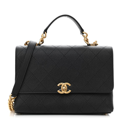 Chanel Grained Calfskin Small Stitched Flap Black 1 of 11