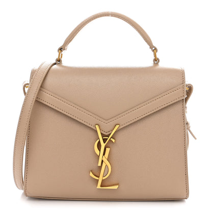 Saint Laurent Grain de Poudre Mini Classic Monogram Cassandra Top Handle Beige 1 of 10