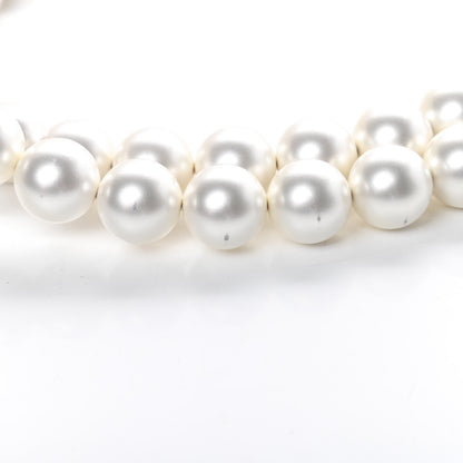 Chanel Calfskin Quilted Mini Maxi Pearls Wallet On Chain WOC White 11 of 14