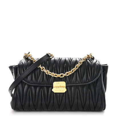 Miu Miu Nappa Matelasse Shoulder Bag Black 1 of 9