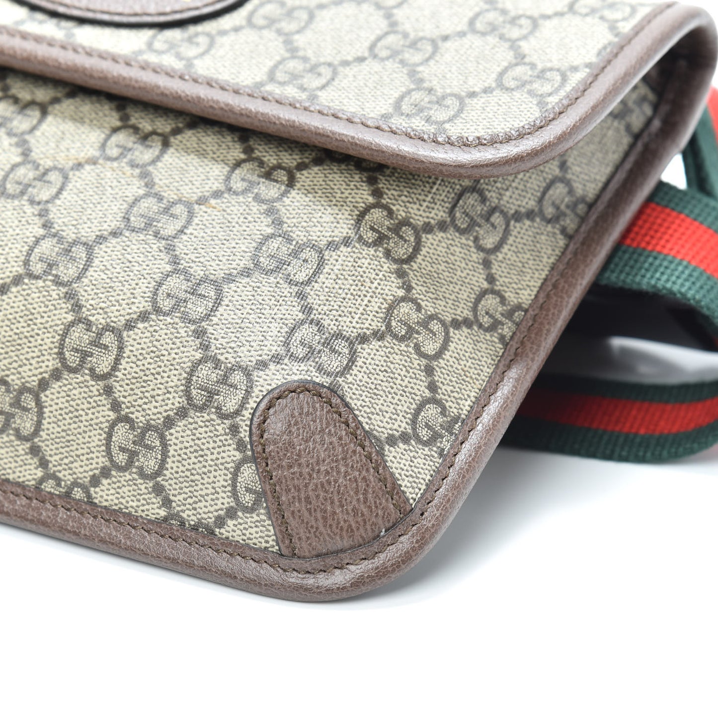 GG Supreme Monogram Neo Vintage Web Belt Bag Brown