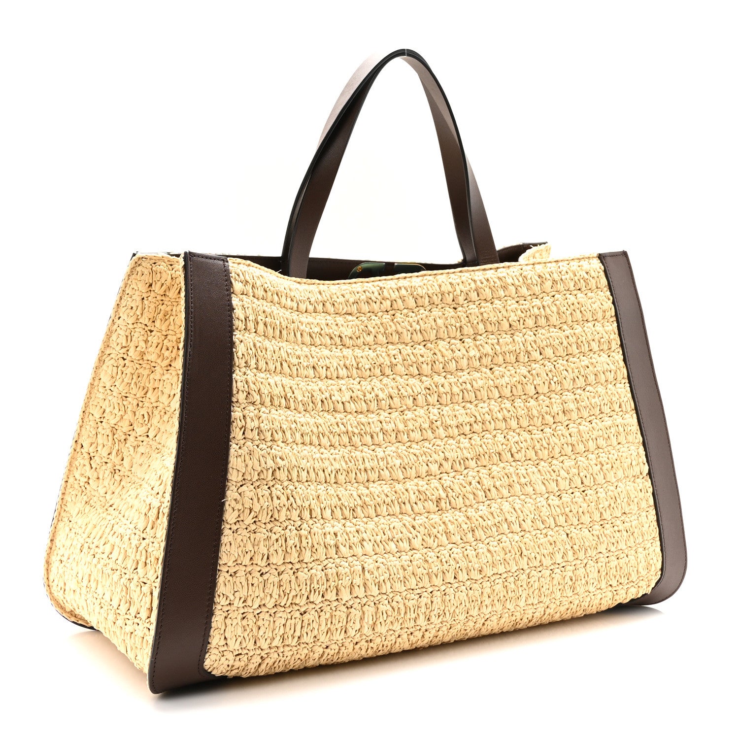 Valentino Garavani Raffia Calfskin Vlogo Tote Naturale Fondant 3 of 9